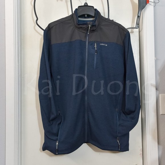 Orvis men bonded mesh full-zip Jacket BLUE - Picture 4 of 12